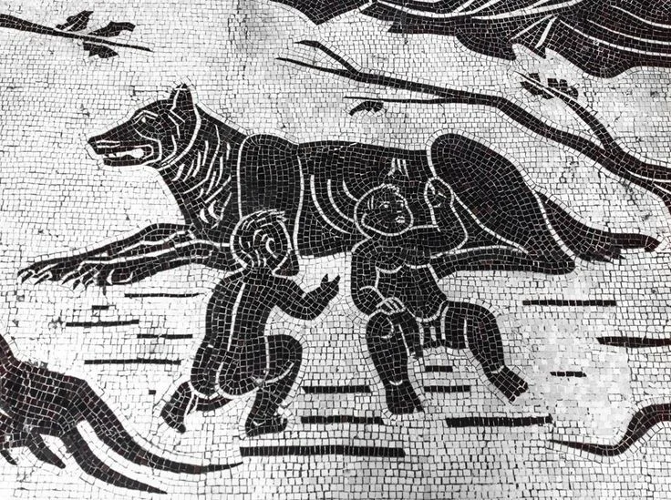 Louve mythique avec Romulus et Rémus
